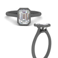Thumbnail 14 - Emerald Cut Petite Bezel Solitaire Engagement Ring
