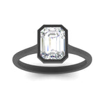 Load image into Gallery viewer, Emerald Cut Petite Bezel Solitaire Engagement Ring
