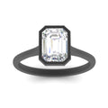 Thumbnail 15 - Emerald Cut Petite Bezel Solitaire Engagement Ring