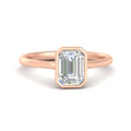 Thumbnail 9 - Emerald Cut Petite Bezel Solitaire Engagement Ring