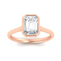 Thumbnail 11 - Emerald Cut Petite Bezel Solitaire Engagement Ring