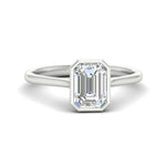Load image into Gallery viewer, Emerald Cut Petite Bezel Solitaire Engagement Ring
