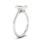 Load image into Gallery viewer, Emerald Cut Petite Bezel Solitaire Engagement Ring
