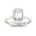 Thumbnail 7 - Emerald Cut Petite Bezel Solitaire Engagement Ring
