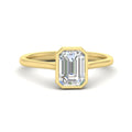 Thumbnail 1 - Emerald Cut Petite Bezel Solitaire Engagement Ring