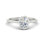 Load image into Gallery viewer, Oval Shaped Petite Bezel Solitaire Engagement Ring
