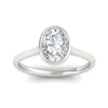 Load image into Gallery viewer, Oval Shaped Petite Bezel Solitaire Engagement Ring