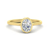 Load image into Gallery viewer, Oval Shaped Petite Bezel Solitaire Engagement Ring