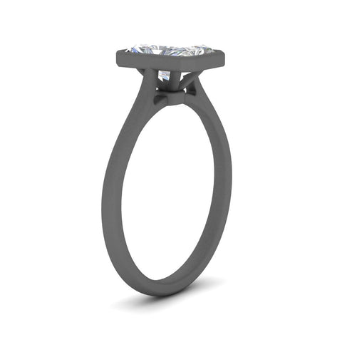 Radiant Cut Petite Bezel Solitaire Engagement Ring