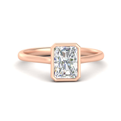 Radiant Cut Petite Bezel Solitaire Engagement Ring