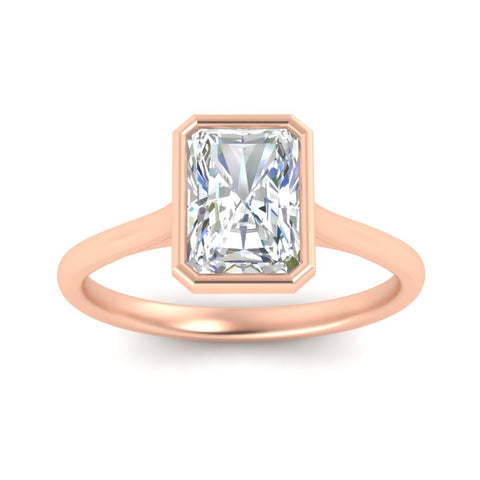 Radiant Cut Petite Bezel Solitaire Engagement Ring