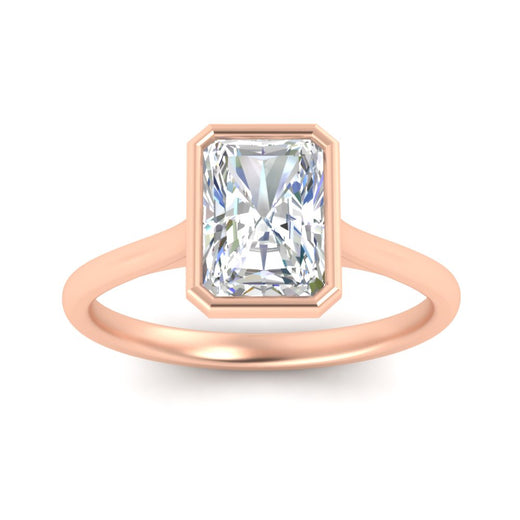 Radiant Cut Petite Bezel Solitaire Engagement Ring