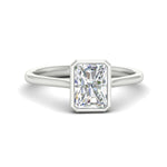 Load image into Gallery viewer, Radiant Cut Petite Bezel Solitaire Engagement Ring
