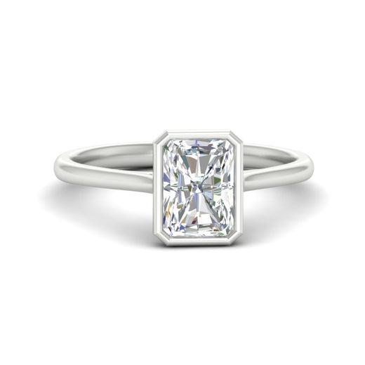 Radiant Cut Petite Bezel Solitaire Engagement Ring