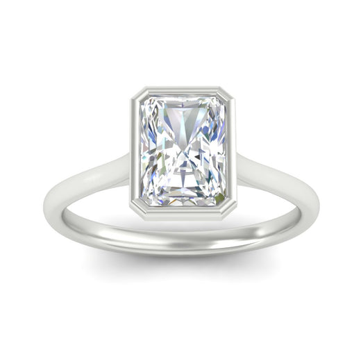 Radiant Cut Petite Bezel Solitaire Engagement Ring