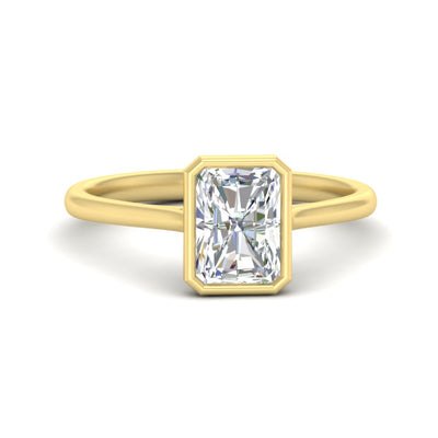 Radiant Cut Petite Bezel Solitaire Engagement Ring