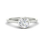 Load image into Gallery viewer, Round Cut Petite Bezel Solitaire Engagement Ring

