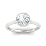 Load image into Gallery viewer, Round Cut Petite Bezel Solitaire Engagement Ring
