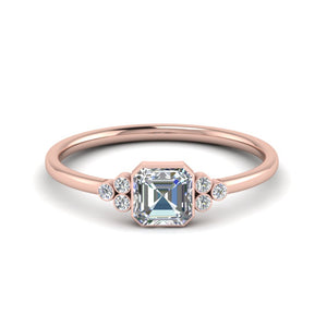 Asscher Bezel Simple Diamond Ring