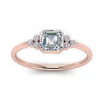 Load image into Gallery viewer, petite-bezel-set-asscher-cut-diamond-engagement-ring-in-rose-gold-FD9175ASRANGLE5-NL-RG
