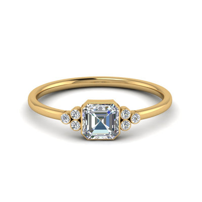Asscher Bezel Simple Diamond Ring