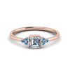 Load image into Gallery viewer, petite-bezel-set-asscher-cut-diamond-engagement-ring-with-blue-topaz-in-rose-gold-FD9175ASRGICBLTO-NL-RG