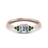 Load image into Gallery viewer, petite-bezel-set-asscher-cut-diamond-engagement-ring-with-emerald-in-rose-gold-FD9175ASRGEMGR-NL-RG