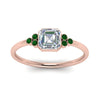Load image into Gallery viewer, petite-bezel-set-asscher-cut-diamond-engagement-ring-with-emerald-in-rose-gold-FD9175ASRGEMGRANGLE5-NL-RG