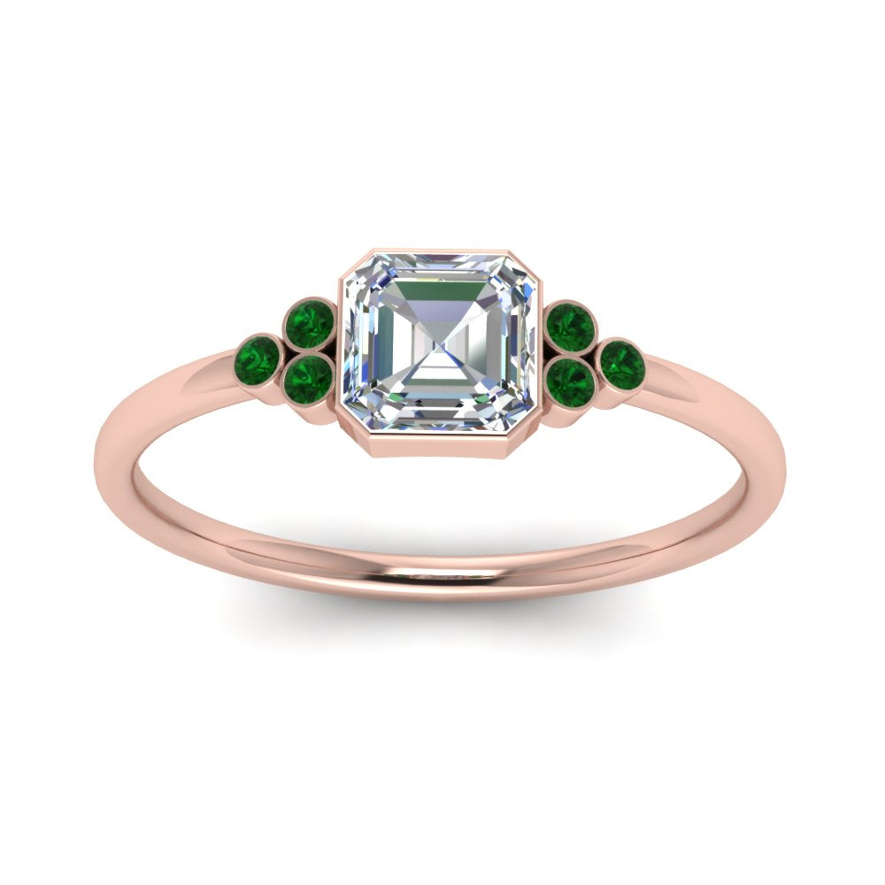 petite-bezel-set-asscher-cut-diamond-engagement-ring-with-emerald-in-rose-gold-FD9175ASRGEMGRANGLE5-NL-RG