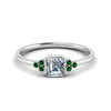 Load image into Gallery viewer, petite-bezel-set-asscher-cut-diamond-engagement-ring-with-emerald-in-white-gold-FD9175ASRGEMGR-NL-WG
