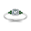 Load image into Gallery viewer, petite-bezel-set-asscher-cut-diamond-engagement-ring-with-emerald-in-white-gold-FD9175ASRGEMGRANGLE5-NL-WG