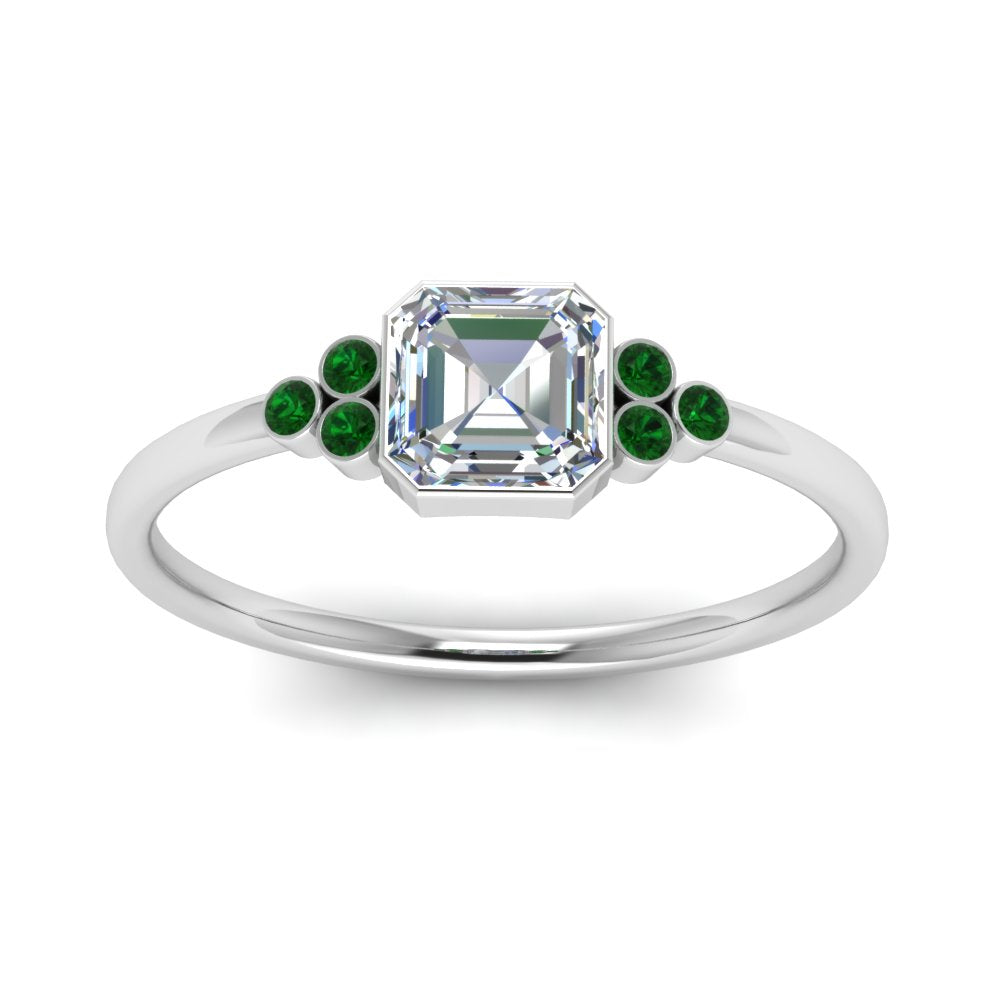 petite-bezel-set-asscher-cut-diamond-engagement-ring-with-emerald-in-white-gold-FD9175ASRGEMGRANGLE5-NL-WG