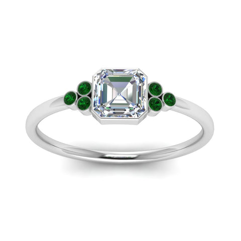 petite-bezel-set-asscher-cut-diamond-engagement-ring-with-emerald-in-white-gold-FD9175ASRGEMGRANGLE5-NL-WG