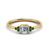 Load image into Gallery viewer, petite-bezel-set-asscher-cut-diamond-engagement-ring-with-emerald-in-yellow-gold-FD9175ASRGEMGR-NL-YG