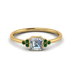 Load image into Gallery viewer, petite-bezel-set-asscher-cut-diamond-engagement-ring-with-emerald-in-yellow-gold-FD9175ASRGEMGR-NL-YG
