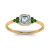 Load image into Gallery viewer, petite-bezel-set-asscher-cut-diamond-engagement-ring-with-emerald-in-yellow-gold-FD9175ASRGEMGRANGLE5-NL-YG