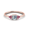 Load image into Gallery viewer, petite-bezel-set-asscher-cut-diamond-engagement-ring-with-pink-sapphire-in-rose-gold-FD9175ASRGSADRPI-NL-RG