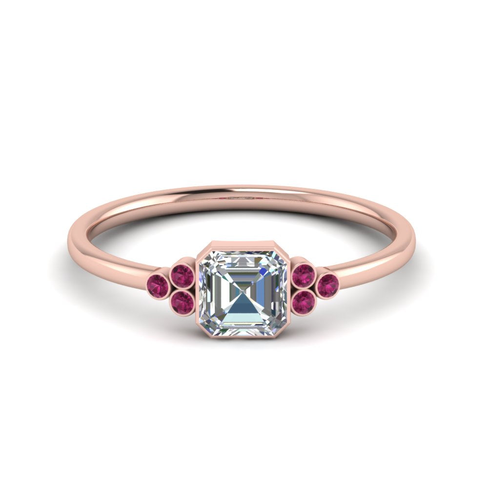 petite-bezel-set-asscher-cut-diamond-engagement-ring-with-pink-sapphire-in-rose-gold-FD9175ASRGSADRPI-NL-RG