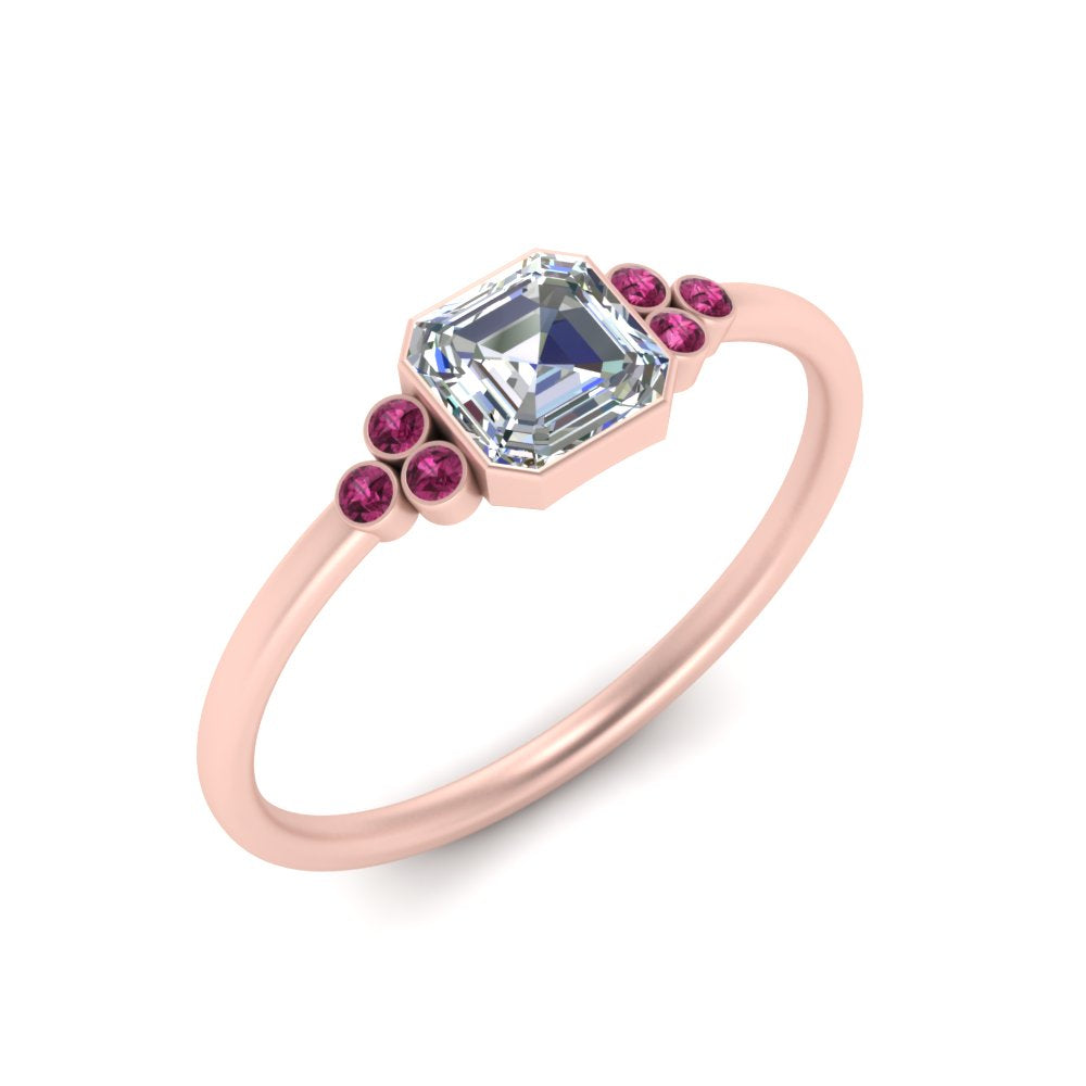 petite-bezel-set-asscher-cut-diamond-engagement-ring-with-pink-sapphire-in-rose-gold-FD9175ASRGSADRPIANGLE2-NL-RG