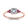 Load image into Gallery viewer, petite-bezel-set-asscher-cut-diamond-engagement-ring-with-pink-sapphire-in-rose-gold-FD9175ASRGSADRPIANGLE5-NL-RG