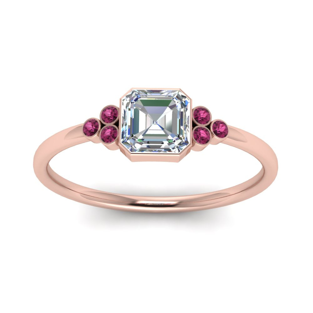 petite-bezel-set-asscher-cut-diamond-engagement-ring-with-pink-sapphire-in-rose-gold-FD9175ASRGSADRPIANGLE5-NL-RG