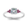 Load image into Gallery viewer, petite-bezel-set-asscher-cut-diamond-engagement-ring-with-pink-sapphire-in-white-gold-FD9175ASRGSADRPIANGLE5-NL-WG