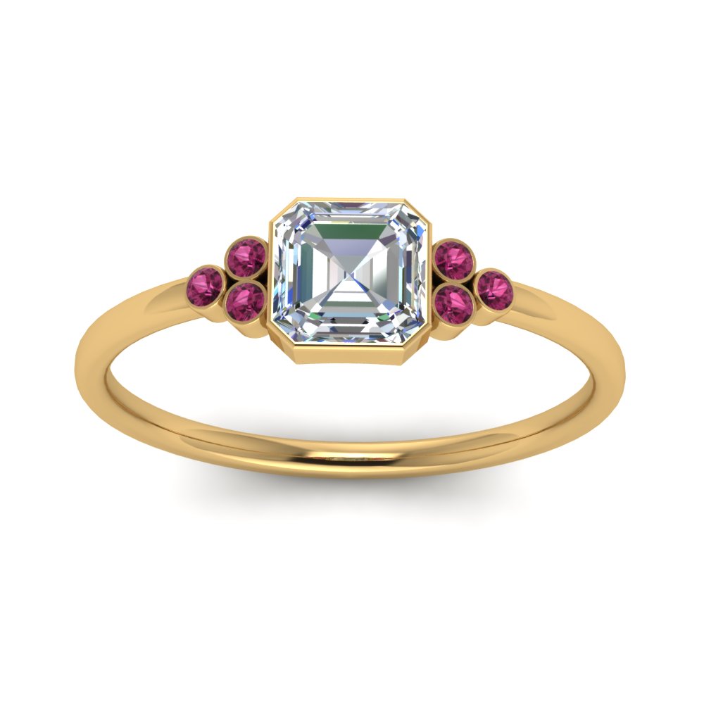petite-bezel-set-asscher-cut-diamond-engagement-ring-with-pink-sapphire-in-yellow-gold-FD9175ASRGSADRPIANGLE5-NL-YG