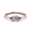 Load image into Gallery viewer, petite-bezel-set-asscher-cut-diamond-engagement-ring-with-purple-topaz-in-rose-gold-FD9175ASRGVITO-NL-RG