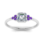Load image into Gallery viewer, petite-bezel-set-asscher-cut-diamond-engagement-ring-with-purple-topaz-in-white-gold-FD9175ASRGVITOANGLE5-NL-WG
