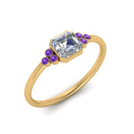 Load image into Gallery viewer, petite-bezel-set-asscher-cut-diamond-engagement-ring-with-purple-topaz-in-yellow-gold-FD9175ASRGVITOANGLE2-NL-YG
