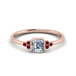 Load image into Gallery viewer, petite-bezel-set-asscher-cut-diamond-engagement-ring-with-ruby-in-rose-gold-FD9175ASRGRUDR-NL-RG
