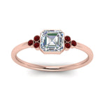 Load image into Gallery viewer, petite-bezel-set-asscher-cut-diamond-engagement-ring-with-ruby-in-rose-gold-FD9175ASRGRUDRANGLE5-NL-RG
