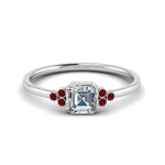 Load image into Gallery viewer, petite-bezel-set-asscher-cut-diamond-engagement-ring-with-ruby-in-white-gold-FD9175ASRGRUDR-NL-WG
