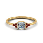 Load image into Gallery viewer, petite-bezel-set-asscher-cut-diamond-engagement-ring-with-ruby-in-yellow-gold-FD9175ASRGRUDR-NL-YG
